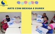 ARTE COM BEXIGA E DUREX COLORIDO